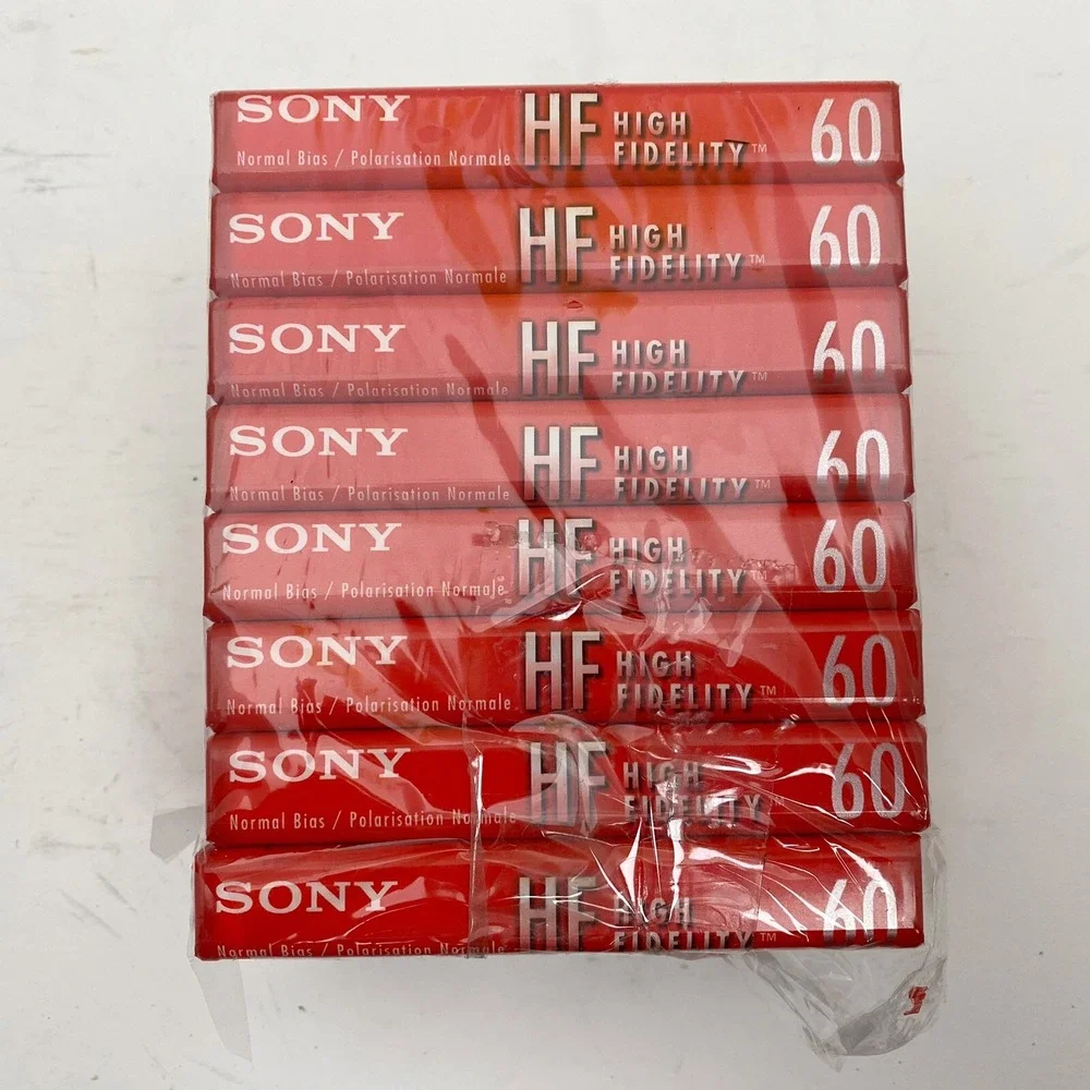 Sony HF High Fidelity Normal Bias 60 Min Blank Audio Cassette‎ Lot of 8 NEW